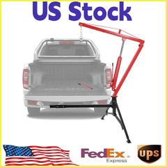 Hydraulic Pickup Truck Crane,1000 LBS Hitch Mounted Crane with 360° Swivel,RED