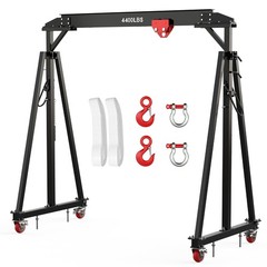 Adjustable Gantry Crane Height Adjustable 97″ to 141″, 2 Ton(4400 LBS) Capacity
