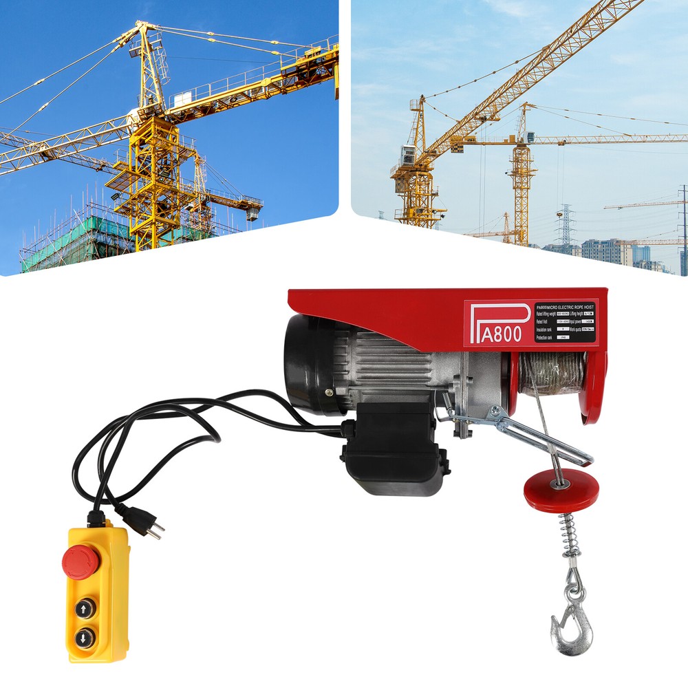 PA800 110V Electric Hoist 800kg/400kg Crane Winch With Wired Remote