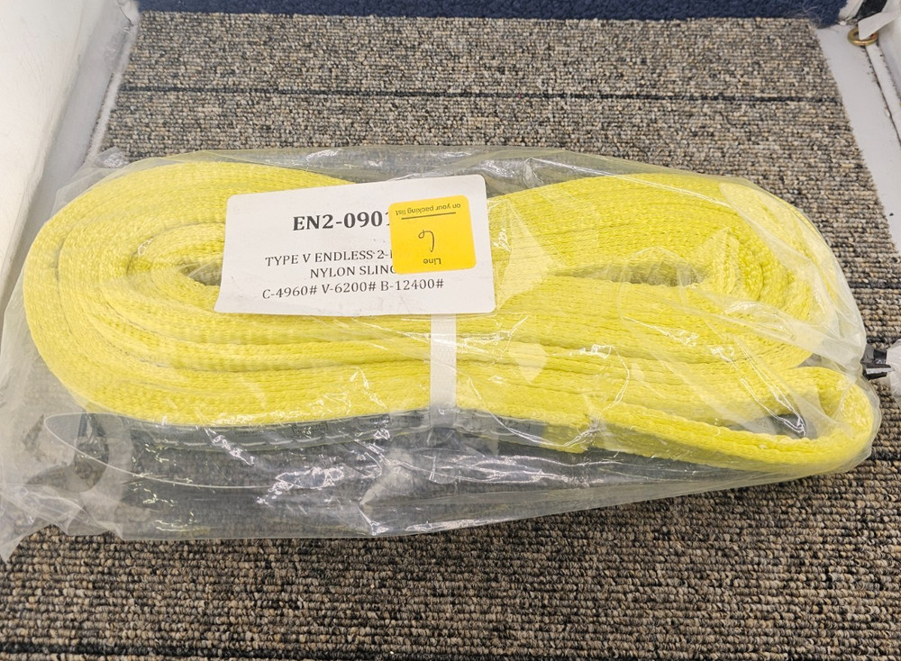 Wear-Flex Sling EN2-0901-6 6ft Nylon Sling Yellow with White Stripes Type V