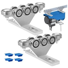 6+2 Wheel Electric Hoist Trolley for 1-5/8″ Strut Channel, Anti-Lock & Silent