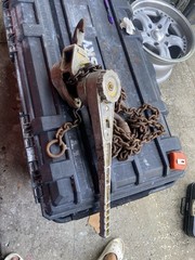 Vintage Tug It 1 1/2 Ton Ratchet Chain Hoist Winch Rigging Puller Lift Used