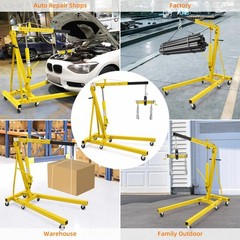 2 Ton/4400Lbs Engine Hoist w/ Lever ,Folding Cherry Picker Shop Crane Hoist Lift