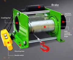 1-Ton Electric Hoist Winch for Home Use with Wireless Remote Control220V