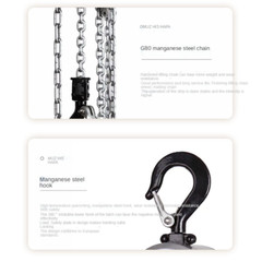 Mini Hand Chain Hoist Hook Mount 0.25/0.5 Ton 3 Meter Lift Manual Lever Lifting