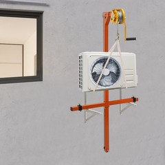 Air Conditioner Lifting Crane Bracket A/C Lifting Tool W/1200lbs Hand Winch