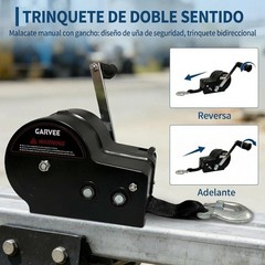 3500lbs Hand Winch with 33ft Strap 4:1/8:1 Gear Ratio for Boat Trailer Truck RV