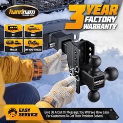 Drop Hitch Adjustable Trailer Hitch, Tow Hitch with 6-Inch Drop/Rise for Truck (