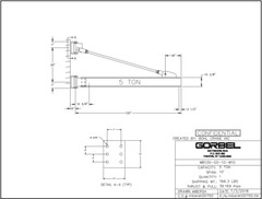 GORBEL WALL BRACKET JIB CRANE – 5 TON CAPACITY, SPAN 10 FT
