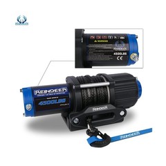 REINDEER 4500lb 12V Winch Kit Synthetic Rope Wireless IP67 for ATV/UTV