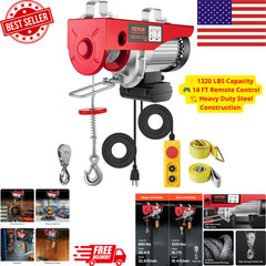 Electric Hoist 1320LBS 110V Winch Remote Control Heavy Duty Garage Lift