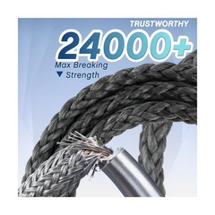 12V 13000lb Winch Synthetic Rope Electric Power Winch Waterproof IP66 with Wi…