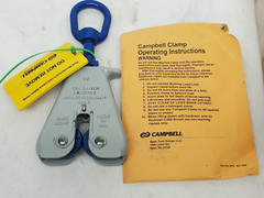 Campbell (500 Lbs WLL) Duplex Hand Grip Clamp with Eye Hook Up-To 5/16″ Width HR