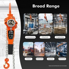 1650LBS 3/4 Ton 10ft Lever Block Chain Hoist Ratchet Type Come Along Puller