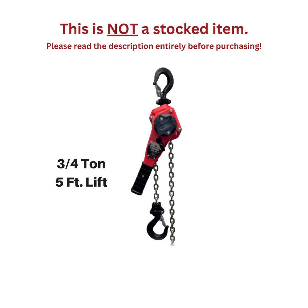CMCO – COFFING LSB-C RATCHET LEVER HOIST – 3/4 TON CAPACITY – 5 FT LIFT