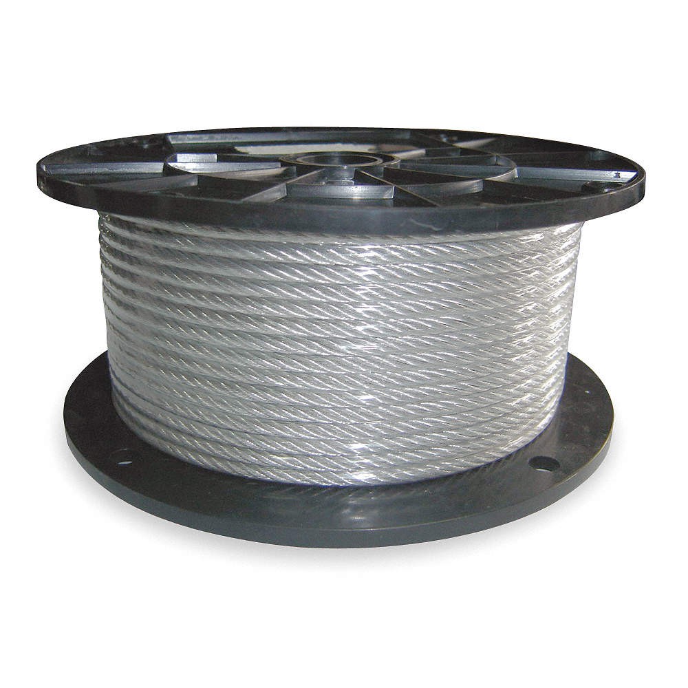 DAYTON 2VJF8 Wire Rope,500 ft L,1/16 in dia.,96 lb 2VJF8
