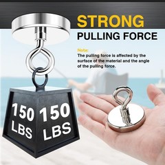 DIYMAG Neodymium Fishing Magnets, 150lbs 36mm(1.42 inches), Single Hole