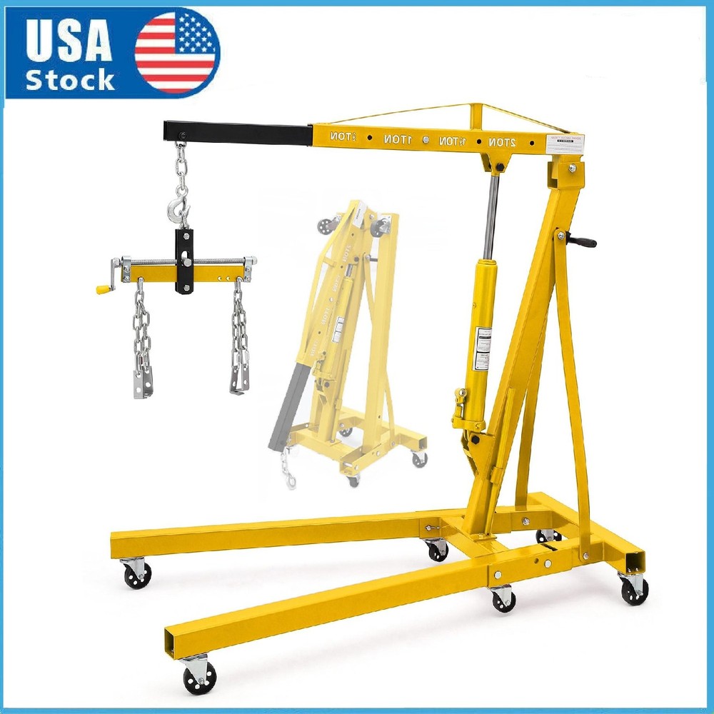 2 Ton Engine Hoist Lift with Lever ,Folding Hydraulic Cherry Picker Shop Crane