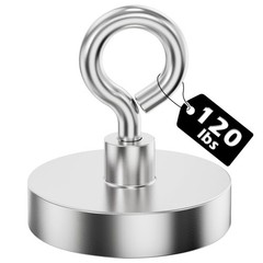 MUTUACTOR 2packs Neodymium Magnets Heavy Φ 1.41″–120lb Magnet,2packs, Silver