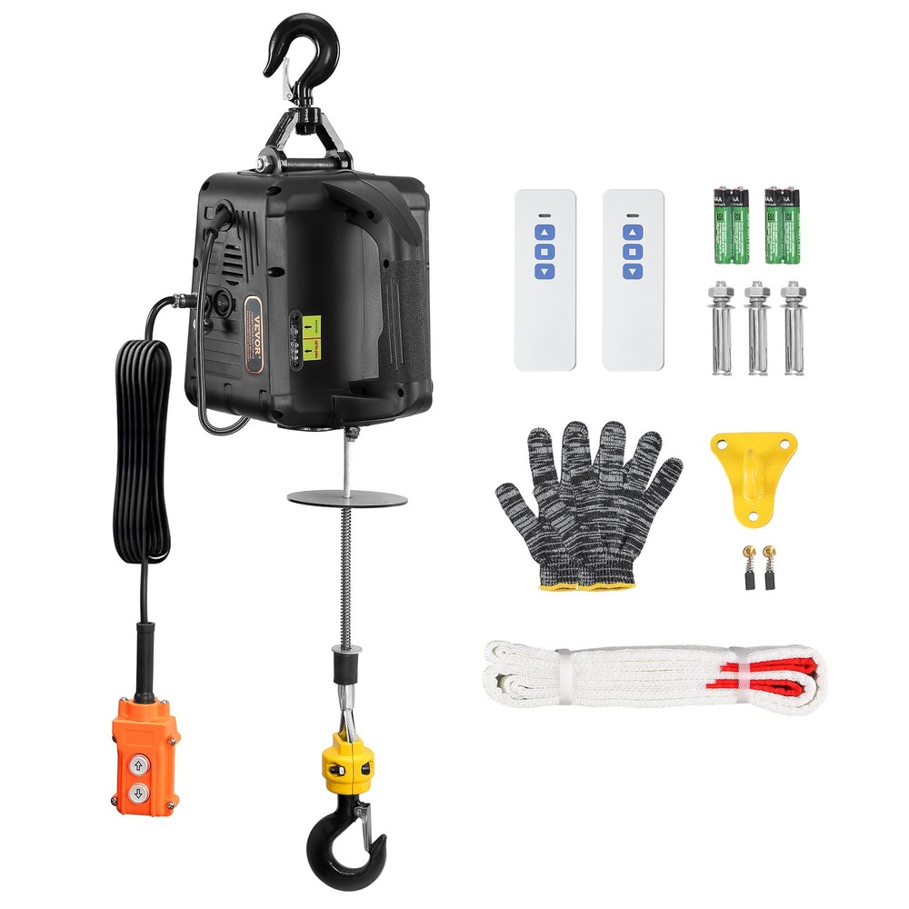 3-in-1 Electric Hoist Winch 1100 lbs Wireless Remote Control 1500W