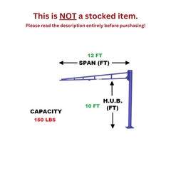 GORBEL TOOL SOLUTIONS JIB CRANE, FREESTANDING – 150 LB CAPACITY