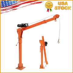 Electric Pickup Truck Crane Hoist Crane 1100 lbs 360° Swivel Hoist Lift Orange