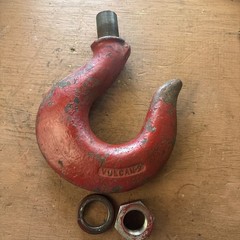 Vintage Vulcan 9 Drop Forged USA Hook with 1″-16 Thread and Nut