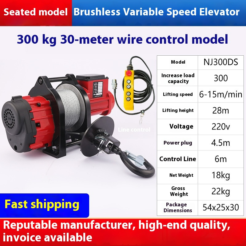 Electric Hoist Lifting Cranes Brushless Adjustable Speed Variable Frequency