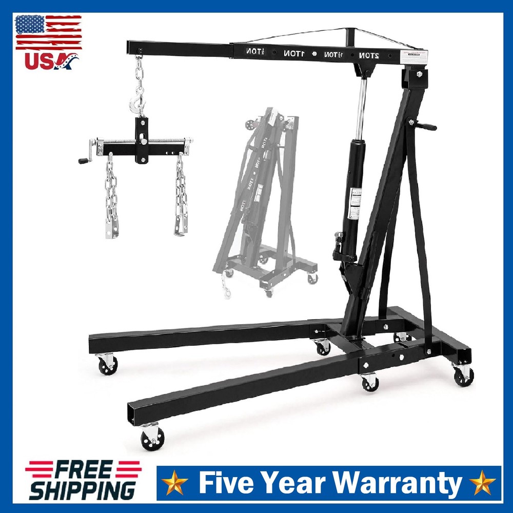 2 Ton Folding Engine Hoist Lift with Lever ,Hydraulic Cherry Picker Shop Crane