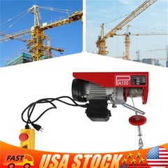 110/220 lbs Electric Hoist Winch Lifting Engine Crane Ceiling Pulley Overhead