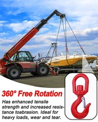 3 Ton Swivel Lifting Hook Heavy Duty, Round Rotating Hook with Safety Latch, …