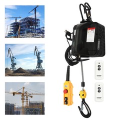 3-in-1 Portable Electric Hoist W/2 Remote Controls For Lifting Towing 1100Lbs