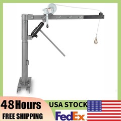 1000 Lbs Pickup Truck Crane Hydraulic Hoist with Manual Winch 360° Swivel 4 B