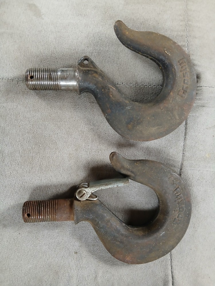 2 Crosby Hoist Hooksheavy Duty Steel Used Condition See Pictures for Details