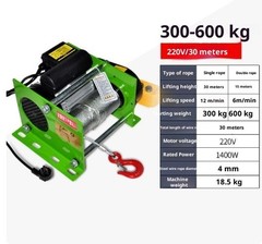 Electric Hoist Winch 220V Wireless Control Home Use Lifting Crane Small Crane