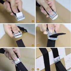 600 lbs Capacity 2 Ft x 1 Inch Ratchet Strap, Heavy-Duty Adjustable Lashing T…