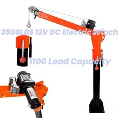 5000/3500/2000 Truck-Mounted Base Crane w/ 2200 /1100lbs Electric Winch Crane
