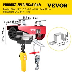 880LBS Electric Hoist Lifting Crane Cable Hoist Winch for Boat Car Garage