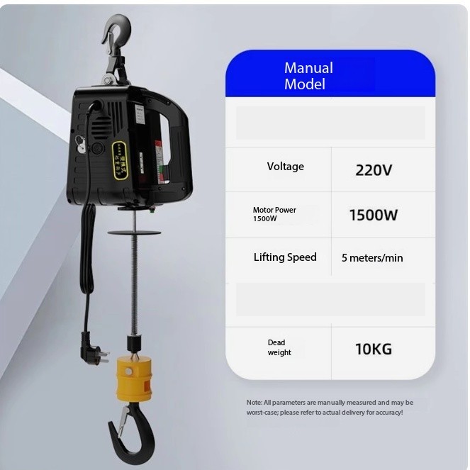Electric Hoist 220V Home Remote Control Portable Suspended Hoist Lifting Crane