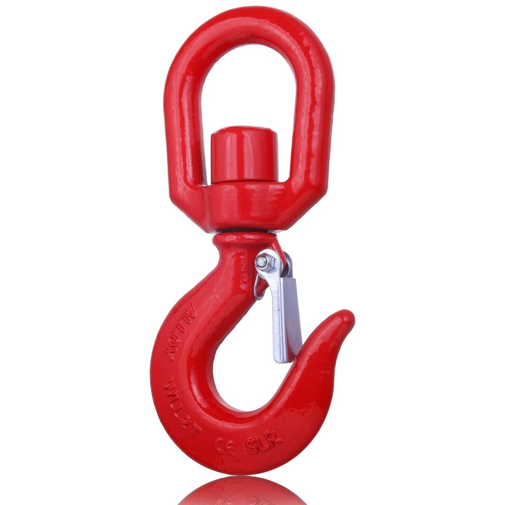 3 Ton Swivel Lifting Hook Heavy Duty, Round Rotating Hook with Safety Latch, …