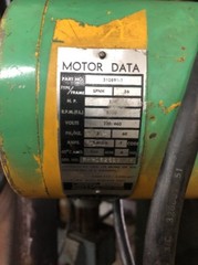 ¼ton. Budgit 113450-5 Electric Chain Hoist 3ph 230/460 16fpm Good Working Cond.