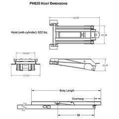 12 Ton (24,000 lb) Dump Trailer Hydraulic Scissor Hoist Kit – PH625 Power Hoist