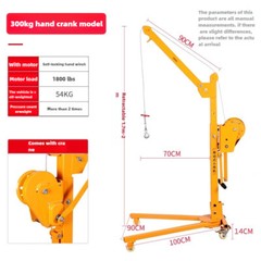 Small Portable Folding Crane Hand Lift Small Crane Manual Lifting Crane Hoist