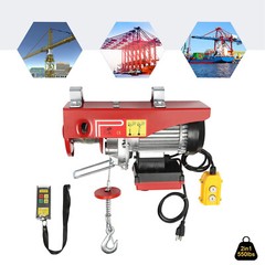 Electric Hoist 110V Electric Winch 440-2200lbs w/Wired & Wireless Control 2 in1
