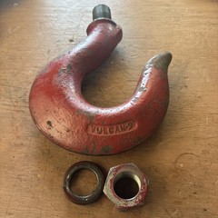 Vintage Vulcan 9 Drop Forged USA Hook with 1″-16 Thread and Nut