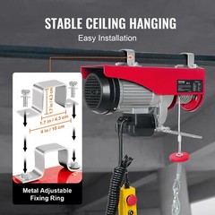Electric Hoist 1760lbs with 14ft Wired Remote Control and 40ft Lifting Height