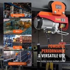 Electric Hoist Manual Trolley, 2200 lbs Capacity