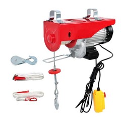 1600W 110V 2200lbs 14ft Crane Winch Wired Remote Control Mini Electric Hoist