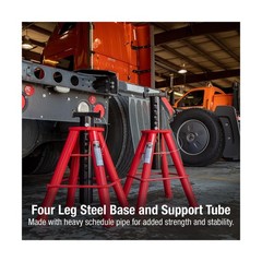 Sunex 1310 10-Ton Medium Height Pin Type Jack Stands, Pair, Red 10 Ton Medium
