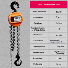 1tons -3Tons Small Lifting Inverted Chain Hand Hoist Crane Hand Lever Hoist
